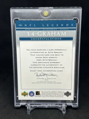 Otto Graham 2000 Upper Deck NFL Legends On-card Auto #OG Browns back