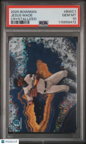 2025 Bowman Crystallized Jesus Made #BWC1 PSA 10 POP 73 front