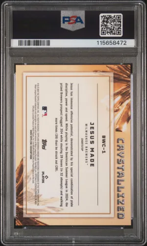 2025 Bowman Crystallized Jesus Made #BWC1 PSA 10 POP 73 back
