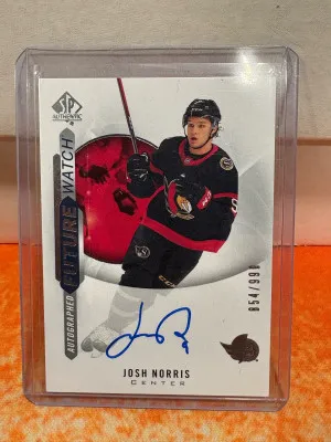 2020-21 Upper Deck SP Authentic Josh Norris Future Watch Auto front