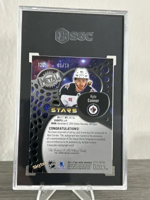 22-23 Skybox Metal Kyle Connor Green FX /10 Auto back