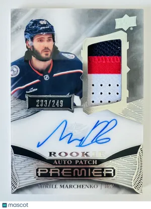 2022-23 Upper Deck Premier Rookie Auto Patch Kirill Marchenko 233/249 front