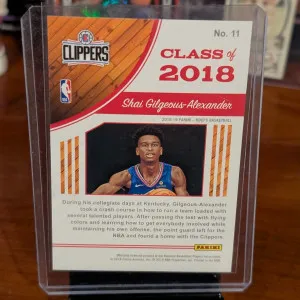 2018 NBA Hoops Shai Gilgeous Alexander Class Of 2018 RC back