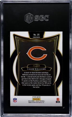 2024 Panini Select Caleb Williams SGC 10 back