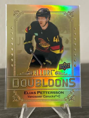 2024-25 UD Allure Elias Pettersson Doubloons SSP front