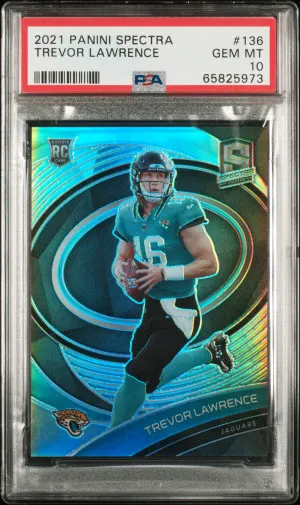 2021 Panini Spectra TREVOR LAWRENCE True Rookie Card RC #/149 - Jacksonville Jaguars - GRADED PSA 10 GEM - POP 10 front
