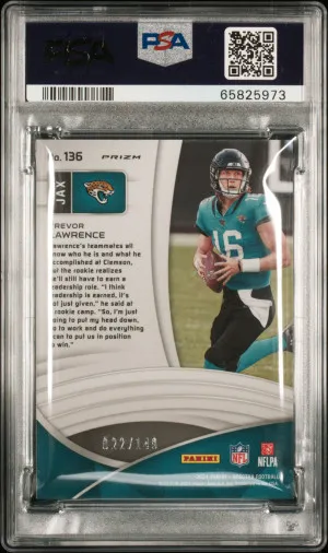 2021 Panini Spectra TREVOR LAWRENCE True Rookie Card RC #/149 - Jacksonville Jaguars - GRADED PSA 10 GEM - POP 10 back