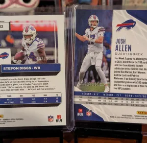 2022 Josh Allen /250 And Stefon Diggs /299 back