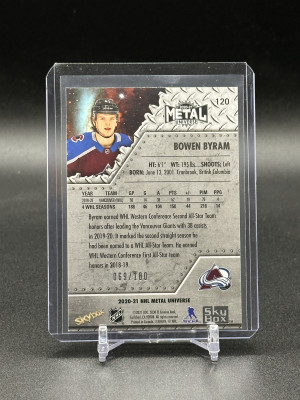 2020-21 Bowen Byram Metal Rookie PMG 69/100 back