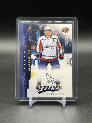 2018-19 Alex Ovechkin MVP Blue Script 78/100 front