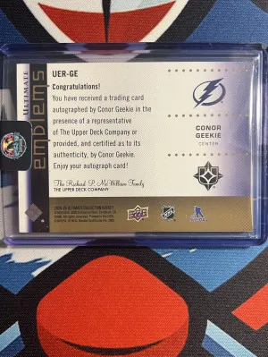 2024-25 Ultimate Emblems Rookie Auto /99 Conor Geekie back