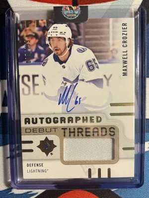 2024-25 Autographed Debut Threads Maxwell Crozier /199 front