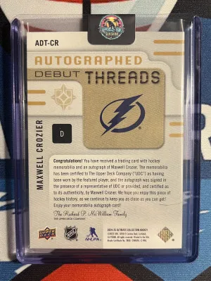 2024-25 Autographed Debut Threads Maxwell Crozier /199 back