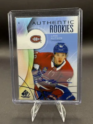 Lane Hutson Authentic Rookies SP Game Used Auto 2024-25 front