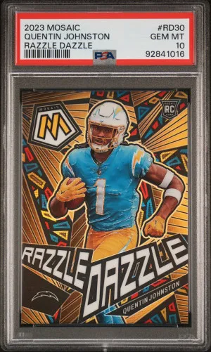 2023 Panini Mosaic Razzle Dazzle Quentin Johnston Razzle Dazzle front