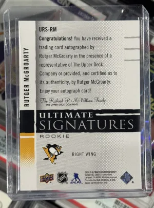 Rutger McGroarty 2024-25 Ultimate Collection Hockey Ultimate Signatures Rookie RC Auto back