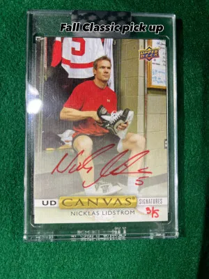 2019 Clear cut  UD Canvas signatures Nicklas Lidstrom /5 front