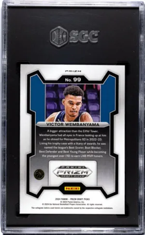 2024-25 Panini Prizm D.P. Victor Wembanyama SGC 10 back