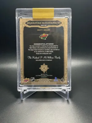 Matt Boldy 2022-23 UD Ultimate Collection Signature Masterpieces Auto #USM-BO back