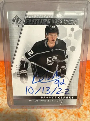 2022-23 Upper Deck SP Authentic INSCRIBED Future Watch Auto /999 Brandt Clarke front