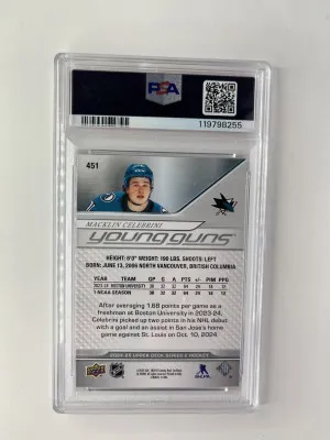 2024-25 Upper Deck Series 2 - Young Guns Macklin Celebrini #451  PSA 10 back
