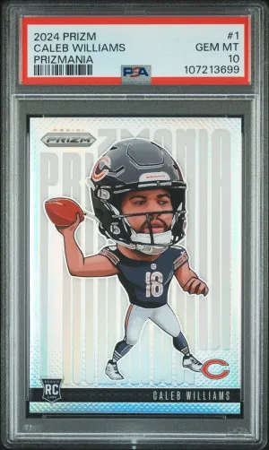 2024 Panini Prizm Prizmania Caleb Williams Case Hit PSA 10 Pop. 18 front