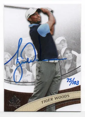 Tiger Woods AUTO - 2021 SP Authentic Golf 2014 SP Authentic Buybacks #1 /103 front