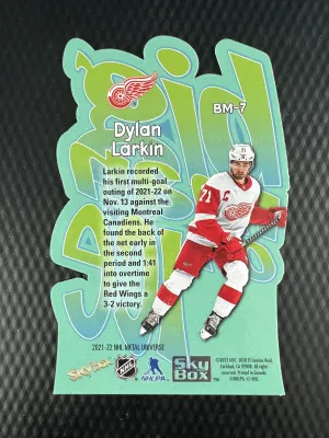 2021 Skybox SkyBox Metal Universe Dylan Larkin #BM-7 Big Man on Ice Insert back