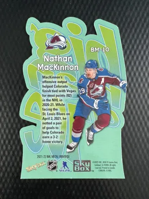 2021 Skybox SkyBox Metal Universe Nathan MacKinnon #BM-10 Big Man on Ice Insert back