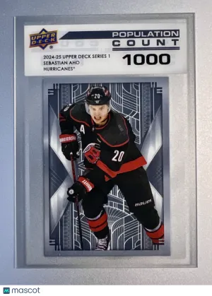 2024-25 Upper Deck Series 1 Sebastian Aho Count 1000 Clear front