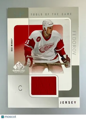 2001 Upper Deck SP Game Used Edition Sergei Fedorov Patch Game-Used Jersey front