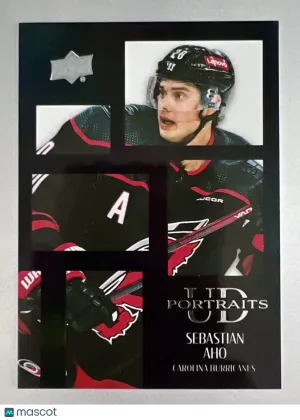 2024 Upper Deck Series 1 Sebastian Aho Black Insert front