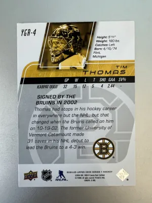 2024 2004-05 Upper Deck Young Guns Tim Thomas #YGR-4 back