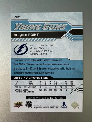 2025 2024-25 Upper Deck Young Guns Brayden Point Parallel/Variety back
