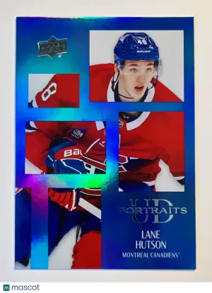 2025 2024-25 Upper Deck UD Portraits Lane Hutson (Blue Foil) Rookie front