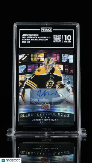 2021 Upper Deck Allure Jeremy Swayman Control Room Rookie TAG 10 front