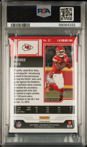 2023 Panini Contenders Optic Rashee Rice Gold /10 back