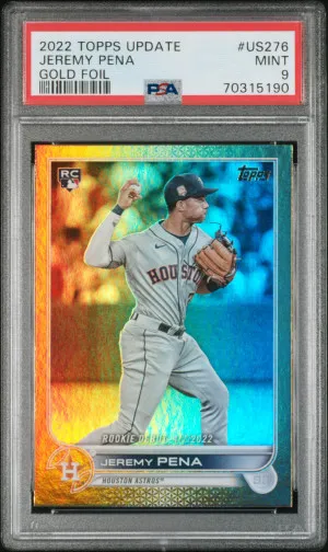 2022 Topps Update Jeremy Pena Gold Foil front