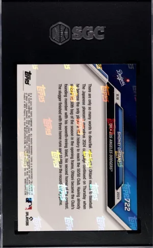 Shohei Ohtani Topps Now #722 50/50 💎 back