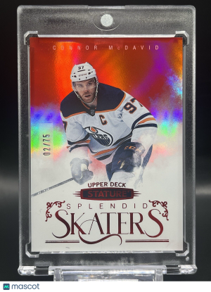 2022-23 UD Stature Connor McDavid Splendid Skaters Red /75 #SS-20 front