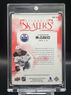 2022-23 UD Stature Connor McDavid Splendid Skaters Red /75 #SS-20 back
