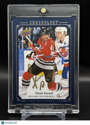 2018-19 UD Chronology Denis Savard Timeless Memories Auto Blue Canvas front