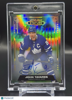 2021-22 UD Stature John Tavares Silver Auto #7 front