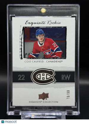 2021-22 UD Exquisite Hockey Collection Cole Caufield Rookie /99 03-04 Retro front