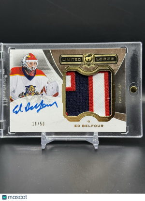 2014-15 UD The Cup Ed Belfour Limited Logos Patch Auto /50 Game Used Panthers front