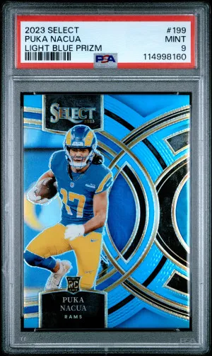 2023 Panini Select Puka Nacua Light Blue Prizm front