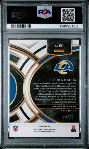 2023 Panini Select Puka Nacua Light Blue Prizm back