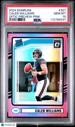 2024 Panini Donruss Caleb Williams RC - Pink #327 PSA 10 front