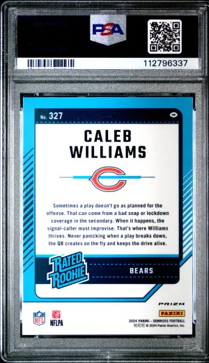 2024 Panini Donruss Caleb Williams RC - Pink #327 PSA 10 back