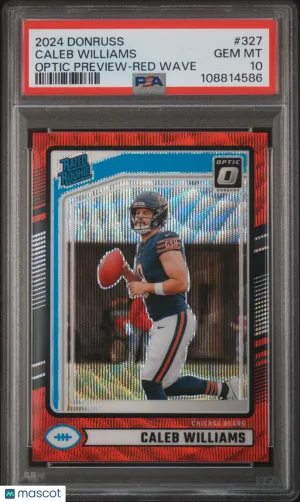 2024 Panini Donruss Caleb Williams RC - Red Wave #327 PSA 10 front